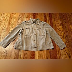 J. Crew Khaki Utility Jacket with Button Details - Small